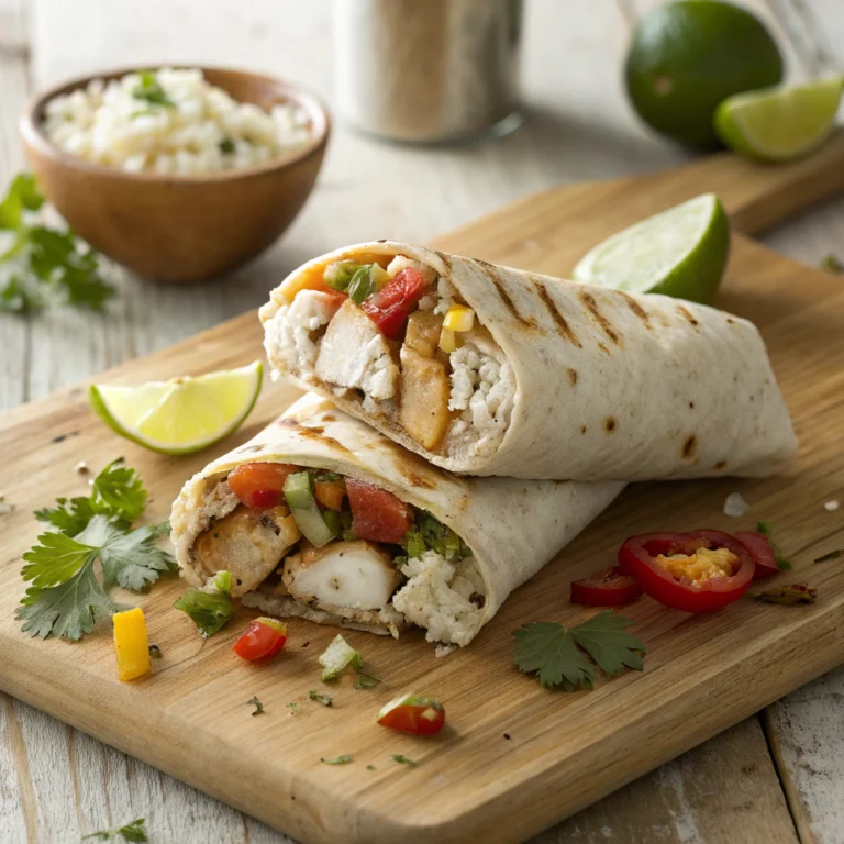 chicken and rice burrito