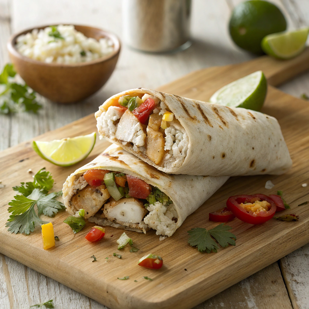 chicken and rice burrito