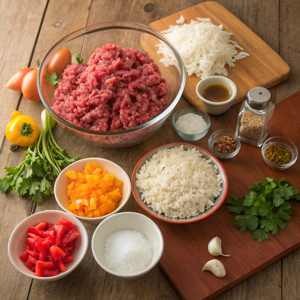 Ground Beef Rice Recipes Ingredients