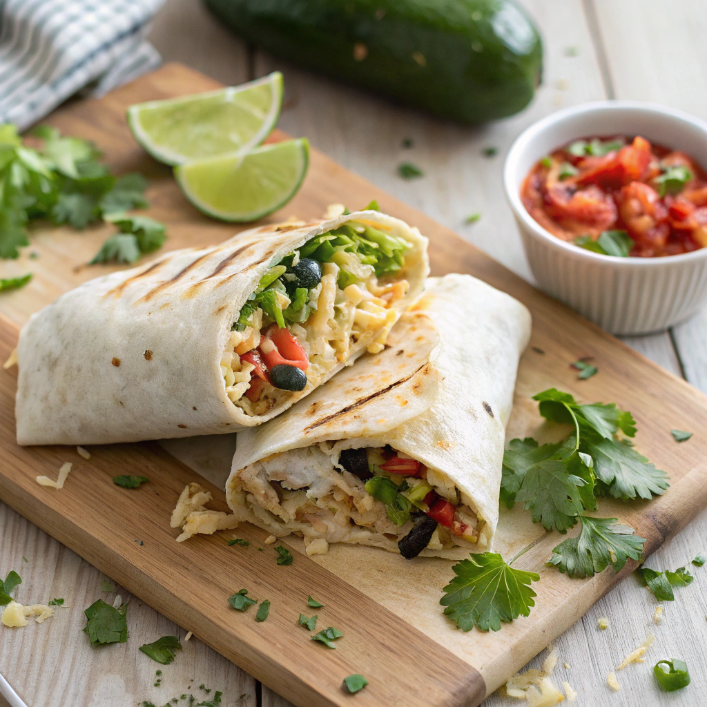 shredded chicken burrito
